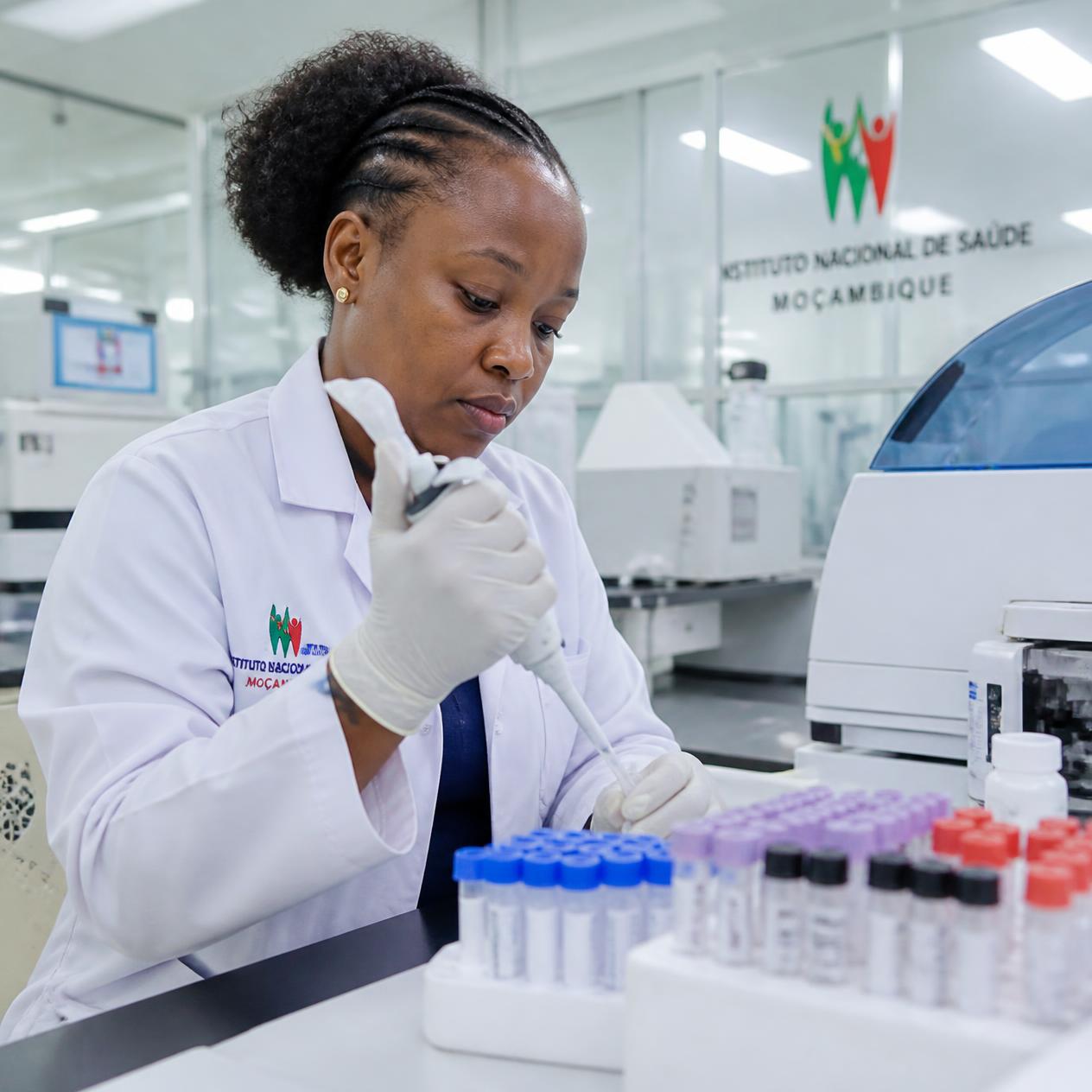 Healthcare provider from Mozambique working in a laboratory 2